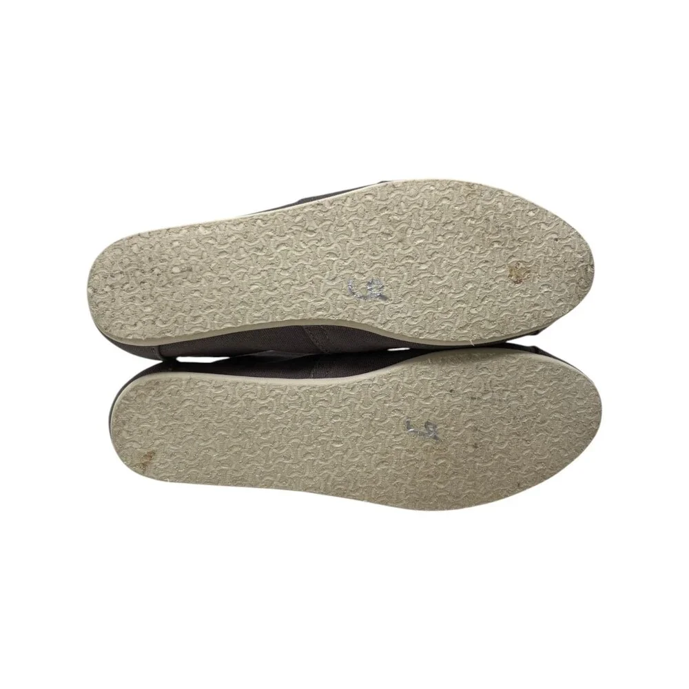 TOMS Shoes Alpargata Flat Women Size 9 Grey Solid Canvas Slip On Comfort Loafer